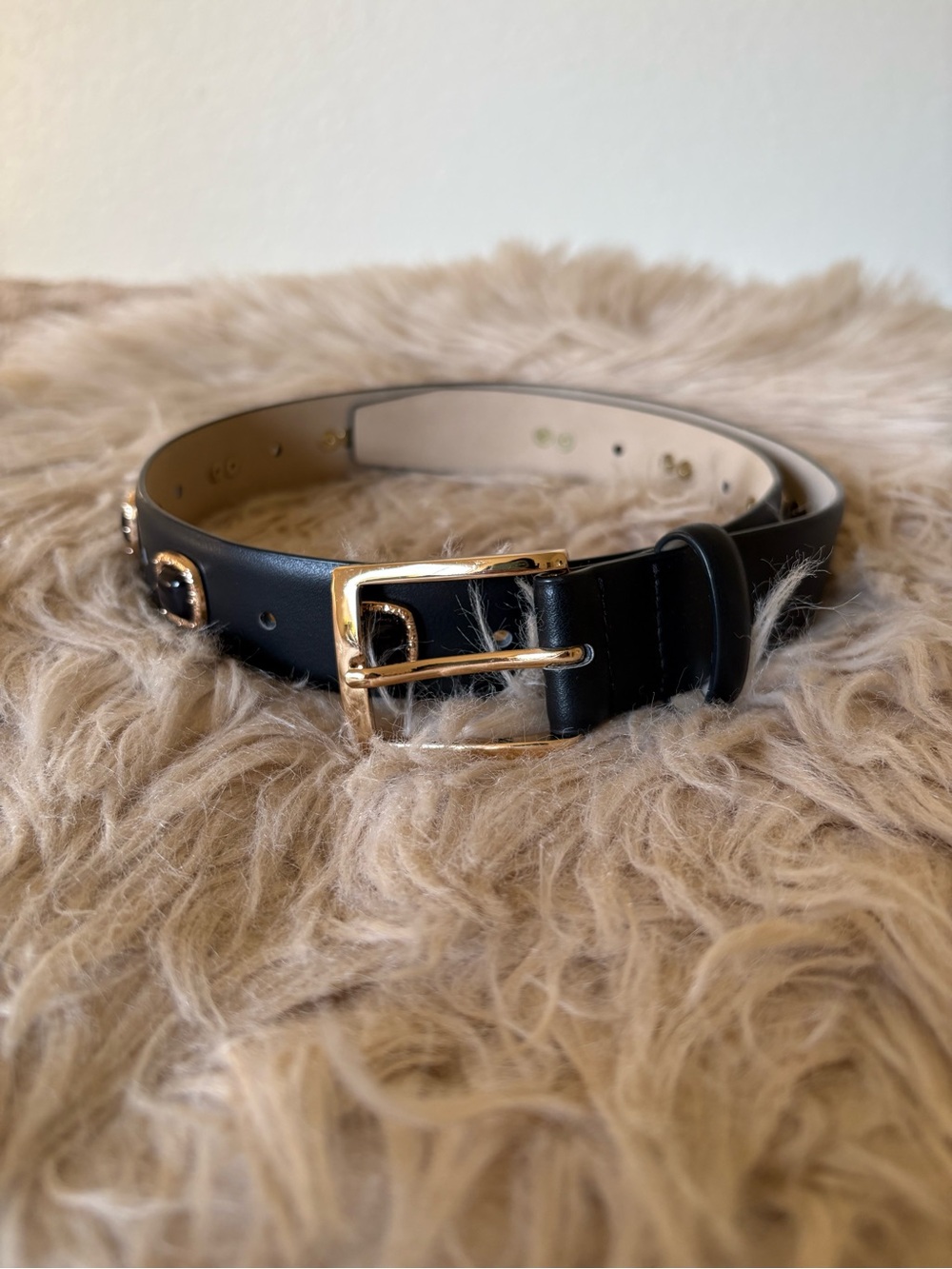 Black Belt with Gold Buckle and Gold Detail